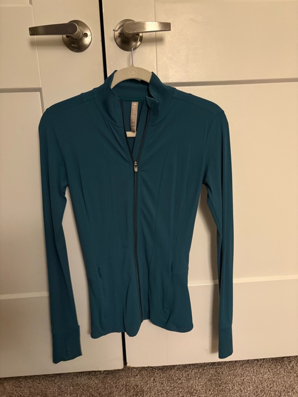 Athleta Teal Zip-Up Active Jacket size XXS
